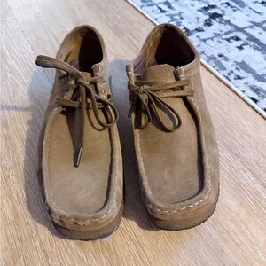 Clarks Tan Suede Loafers